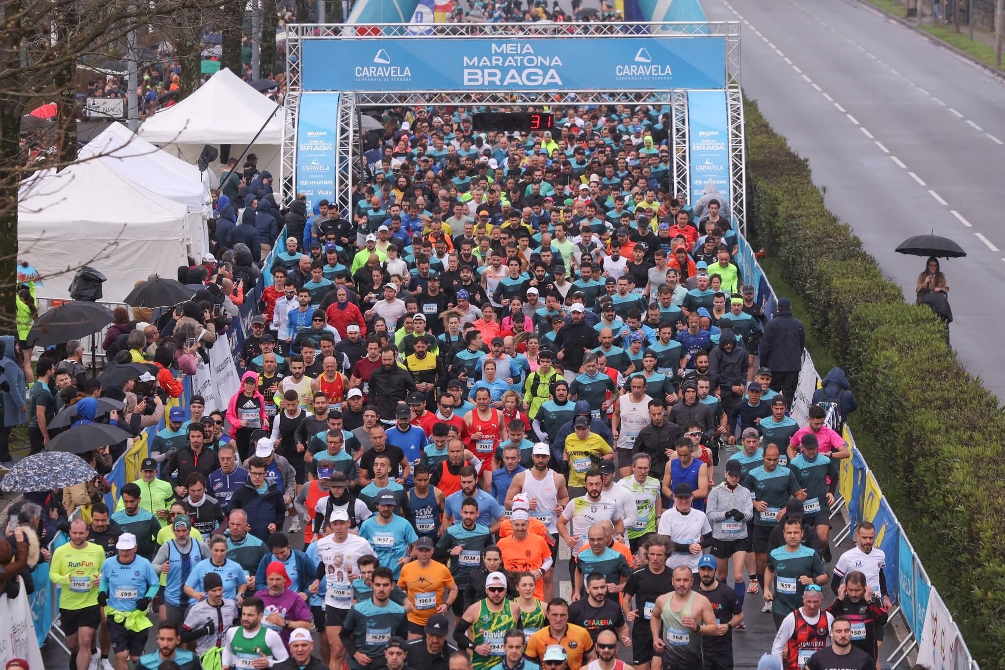 Runner della Mezza Maratona di Braga sul percorso